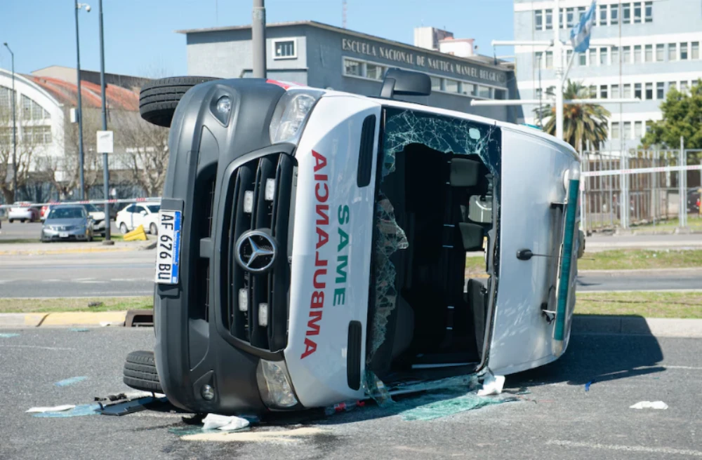 Volcó una ambulancia del SAME